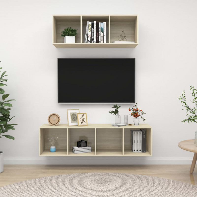 2-cz. zestaw szafek TV, dąb sonoma, materiał drewnopochodny