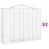 Kosze gabionowe, 2 szt, 200x50x160/180 cm, galwanizowane żelazo