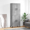 Witrynka, szarość betonu 69,5x34x180 cm materiał drewnopochodny
