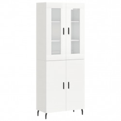 Witrynka biała połysk 69,5x34x180 cm materiał drewnopochodny