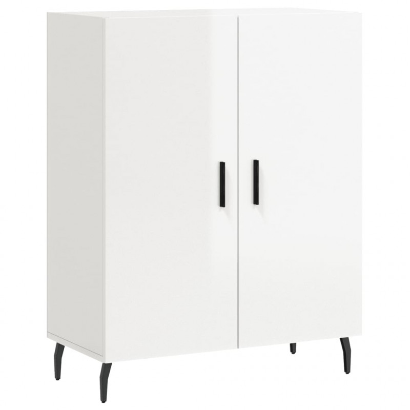 Witrynka biała połysk 69,5x34x180 cm materiał drewnopochodny