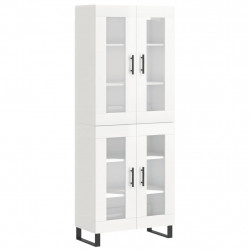 Witrynka biała połysk 69,5x34x180 cm materiał drewnopochodny