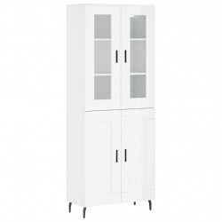 Witrynka biała połysk 69,5x34x180 cm materiał drewnopochodny