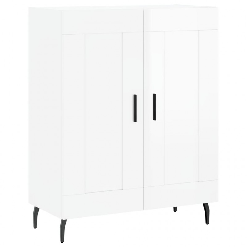 Witrynka biała połysk 69,5x34x180 cm materiał drewnopochodny