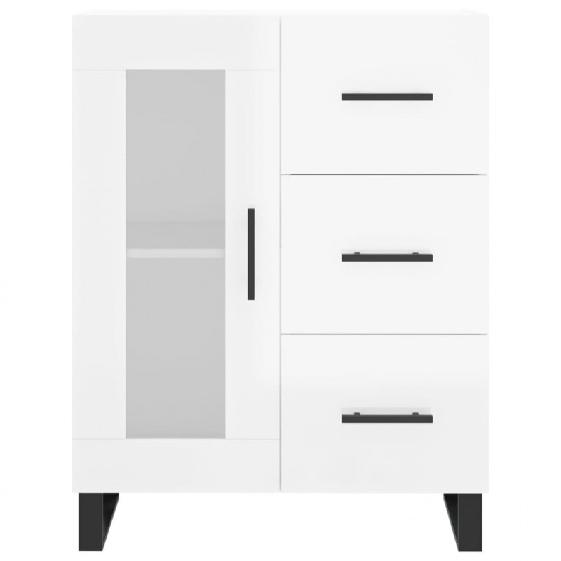 Witrynka biała połysk 69,5x34x180 cm materiał drewnopochodny