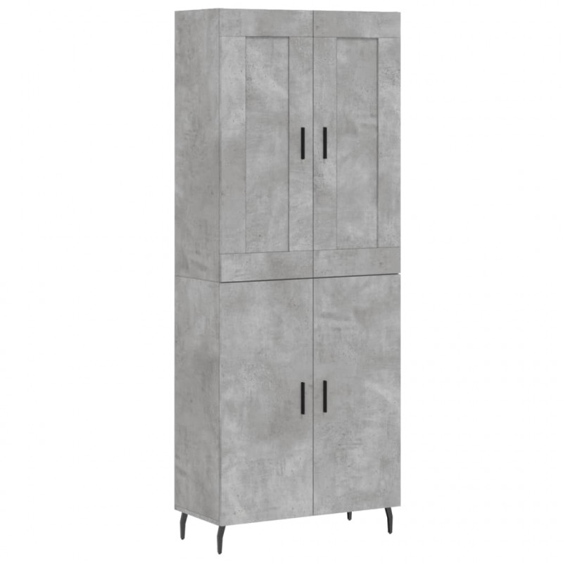 Witrynka, szarość betonu 69,5x34x180 cm materiał drewnopochodny