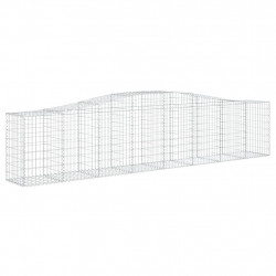 Kosze gabionowe, 8 szt, 400x50x80/100 cm, galwanizowane żelazo