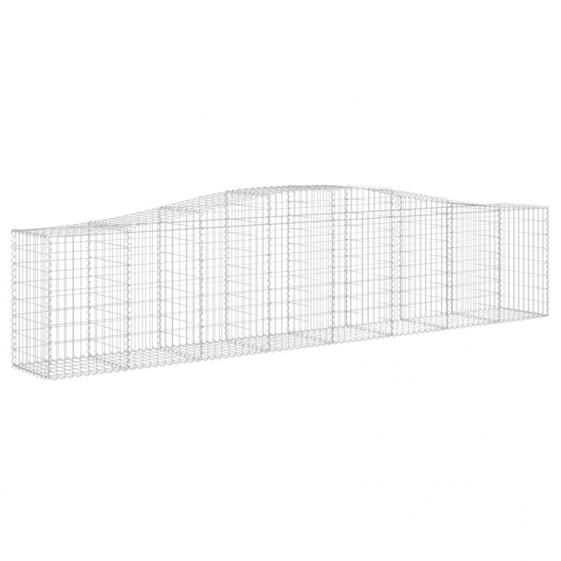 Kosze gabionowe, 8 szt, 400x50x80/100 cm, galwanizowane żelazo