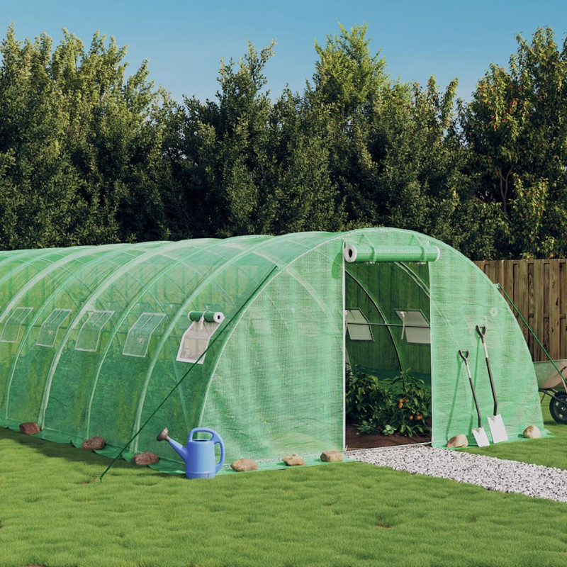 Szklarnia ze stalową ramą, zielona, 40 m², 10x4x2 m