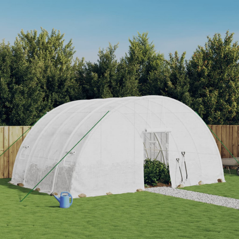 Szklarnia ze stalową ramą, biała, 24 m², 6x4x2,85 m