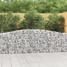 Kosze gabionowe, 7 szt, 400x30x80/100 cm, galwanizowane żelazo