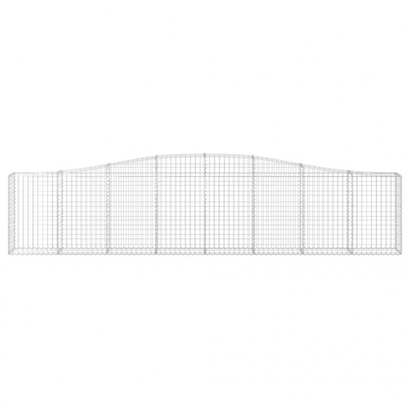 Kosze gabionowe, 7 szt, 400x30x80/100 cm, galwanizowane żelazo