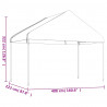 Namiot ogrodowy z dachem, biały, 17,84x4,08x3,22 m, polietylen