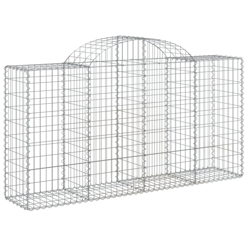 Kosze gabionowe, 5 szt, 200x50x100/120 cm, galwanizowane żelazo