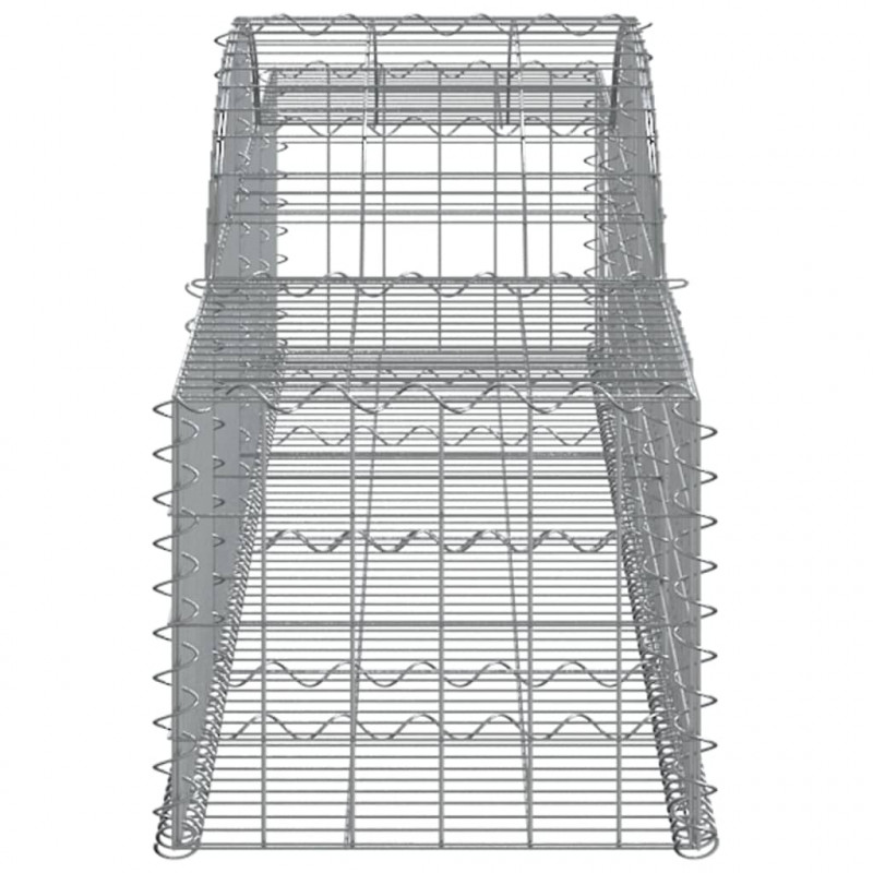 Kosze gabionowe, 2 szt, 300x50x40/60 cm, galwanizowane żelazo