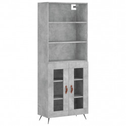 Witrynka, szarość betonu 69,5x34x180 cm materiał drewnopochodny