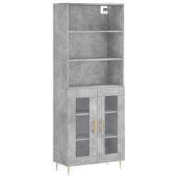 Witrynka, szarość betonu 69,5x34x180 cm materiał drewnopochodny