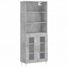 Witrynka, szarość betonu 69,5x34x180 cm materiał drewnopochodny
