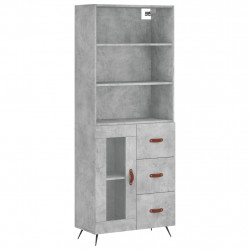 Witrynka, szarość betonu 69,5x34x180 cm materiał drewnopochodny