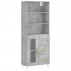 Witrynka, szarość betonu 69,5x34x180 cm materiał drewnopochodny