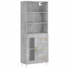 Witrynka, szarość betonu 69,5x34x180 cm materiał drewnopochodny