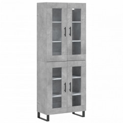 Witrynka, szarość betonu 69,5x34x180 cm materiał drewnopochodny
