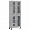 Witrynka, szarość betonu 69,5x34x180 cm materiał drewnopochodny