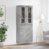 Witrynka, szarość betonu 69,5x34x180 cm materiał drewnopochodny