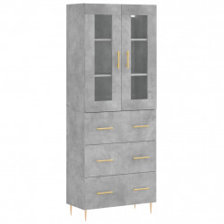 Witrynka, szarość betonu 69,5x34x180 cm materiał drewnopochodny