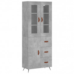Witrynka, szarość betonu 69,5x34x180 cm materiał drewnopochodny