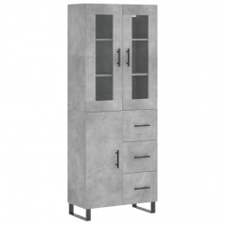 Witrynka, szarość betonu 69,5x34x180 cm materiał drewnopochodny