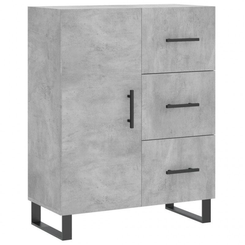 Witrynka, szarość betonu 69,5x34x180 cm materiał drewnopochodny