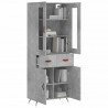 Witrynka, szarość betonu 69,5x34x180 cm materiał drewnopochodny