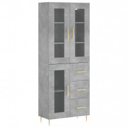Witrynka, szarość betonu 69,5x34x180 cm materiał drewnopochodny