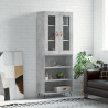 Witrynka, szarość betonu 69,5x34x180 cm materiał drewnopochodny