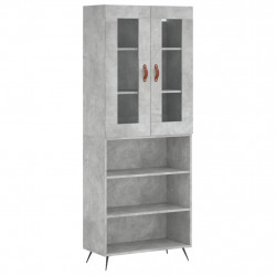 Witrynka, szarość betonu 69,5x34x180 cm materiał drewnopochodny