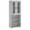 Witrynka, szarość betonu 69,5x34x180 cm materiał drewnopochodny