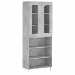 Witrynka, szarość betonu 69,5x34x180 cm materiał drewnopochodny