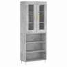 Witrynka, szarość betonu 69,5x34x180 cm materiał drewnopochodny