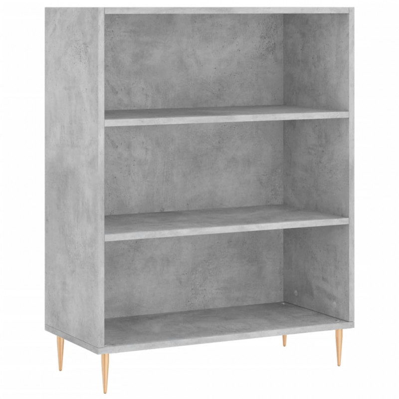Witrynka, szarość betonu 69,5x34x180 cm materiał drewnopochodny