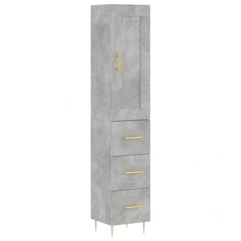 Wysoka szafka, szarość betonu, 34,5x34x180 cm