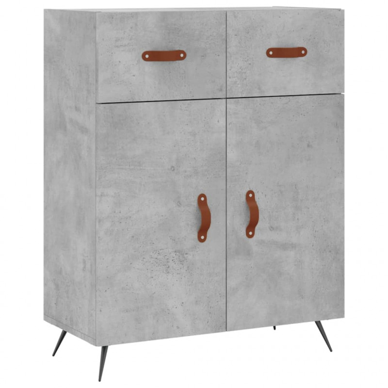 Witrynka, szarość betonu 69,5x34x180 cm materiał drewnopochodny
