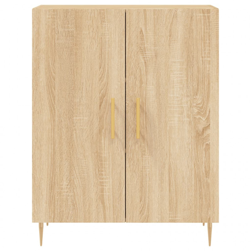 Witrynka, dąb sonoma, 69,5x34x180 cm, materiał drewnopochodny