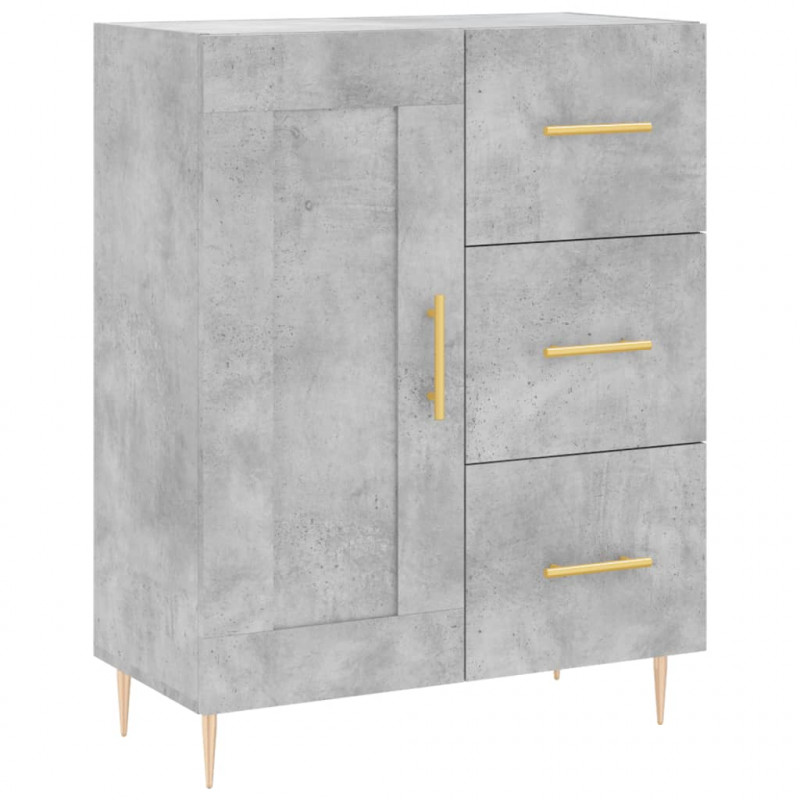 Witrynka, szarość betonu 69,5x34x180 cm materiał drewnopochodny
