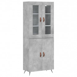 Witrynka, szarość betonu 69,5x34x180 cm materiał drewnopochodny