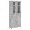 Witrynka, szarość betonu 69,5x34x180 cm materiał drewnopochodny