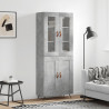 Witrynka, szarość betonu 69,5x34x180 cm materiał drewnopochodny