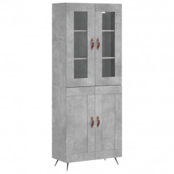 Witrynka, szarość betonu 69,5x34x180 cm materiał drewnopochodny