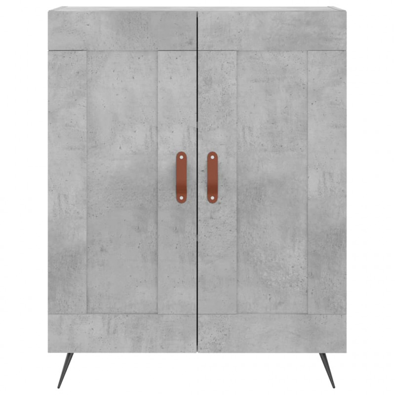 Witrynka, szarość betonu 69,5x34x180 cm materiał drewnopochodny
