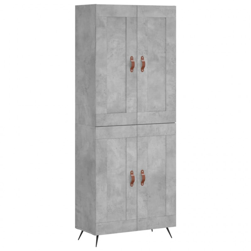 Witrynka, szarość betonu 69,5x34x180 cm materiał drewnopochodny